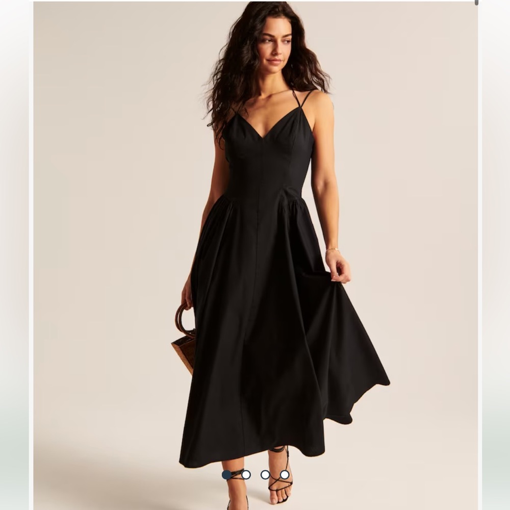 Abercrombie strappy plunge corset maxi dress